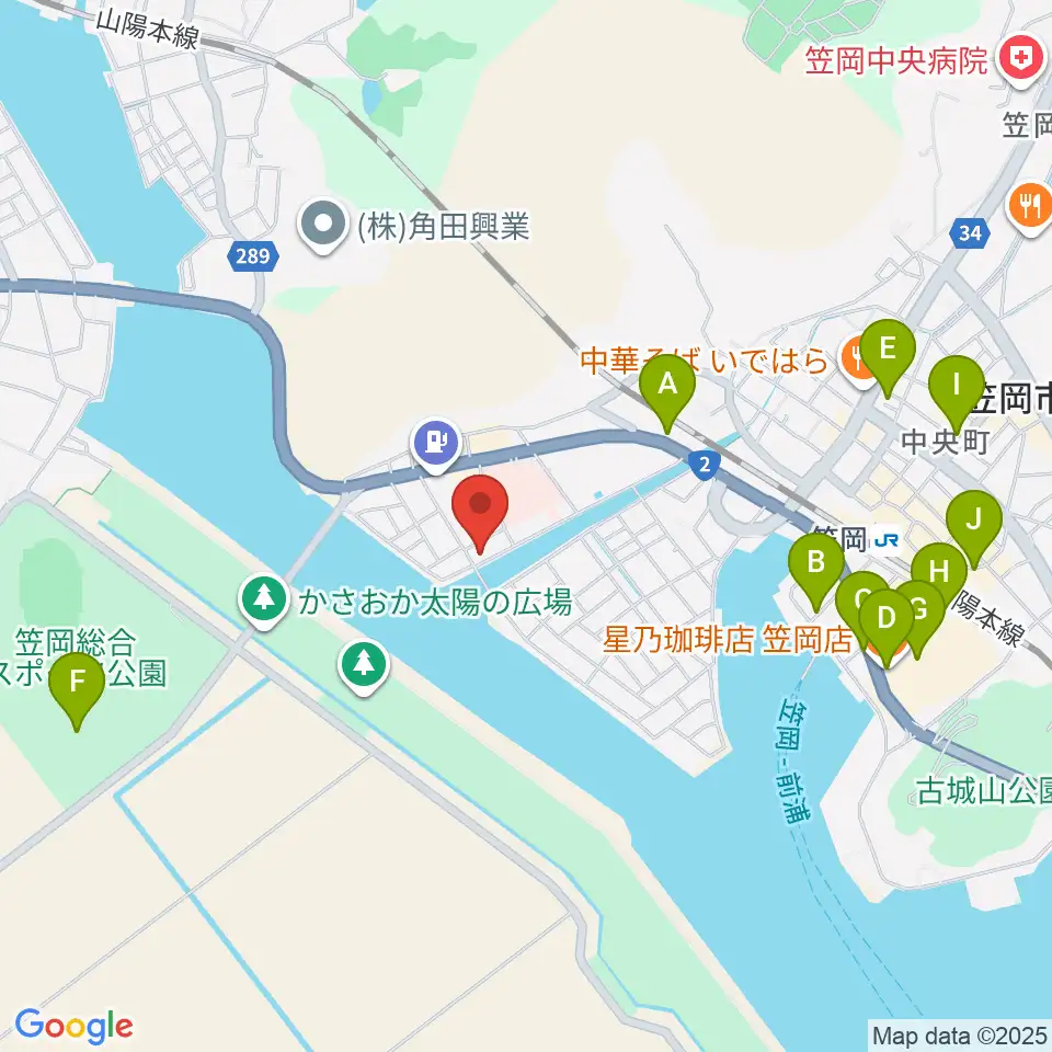 笠岡市立郷土館周辺のカフェ一覧地図