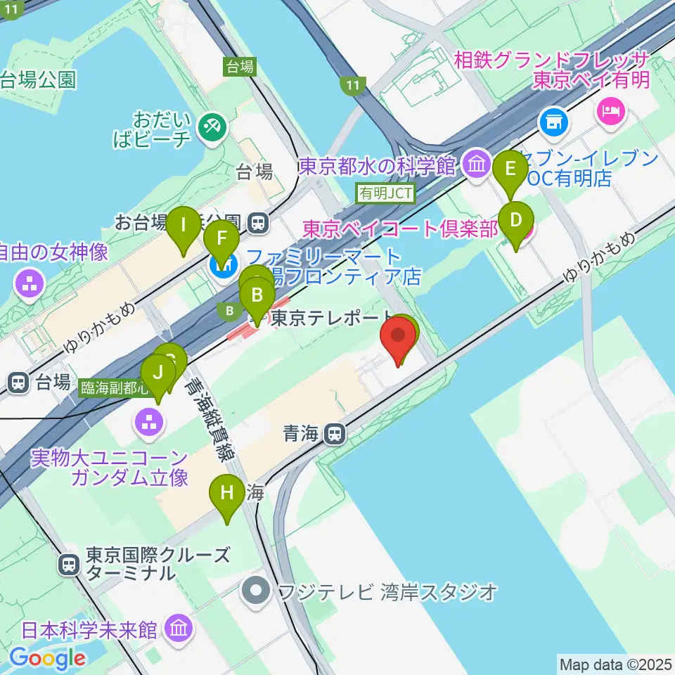 adidas SPORTS PARK周辺のカフェ一覧地図