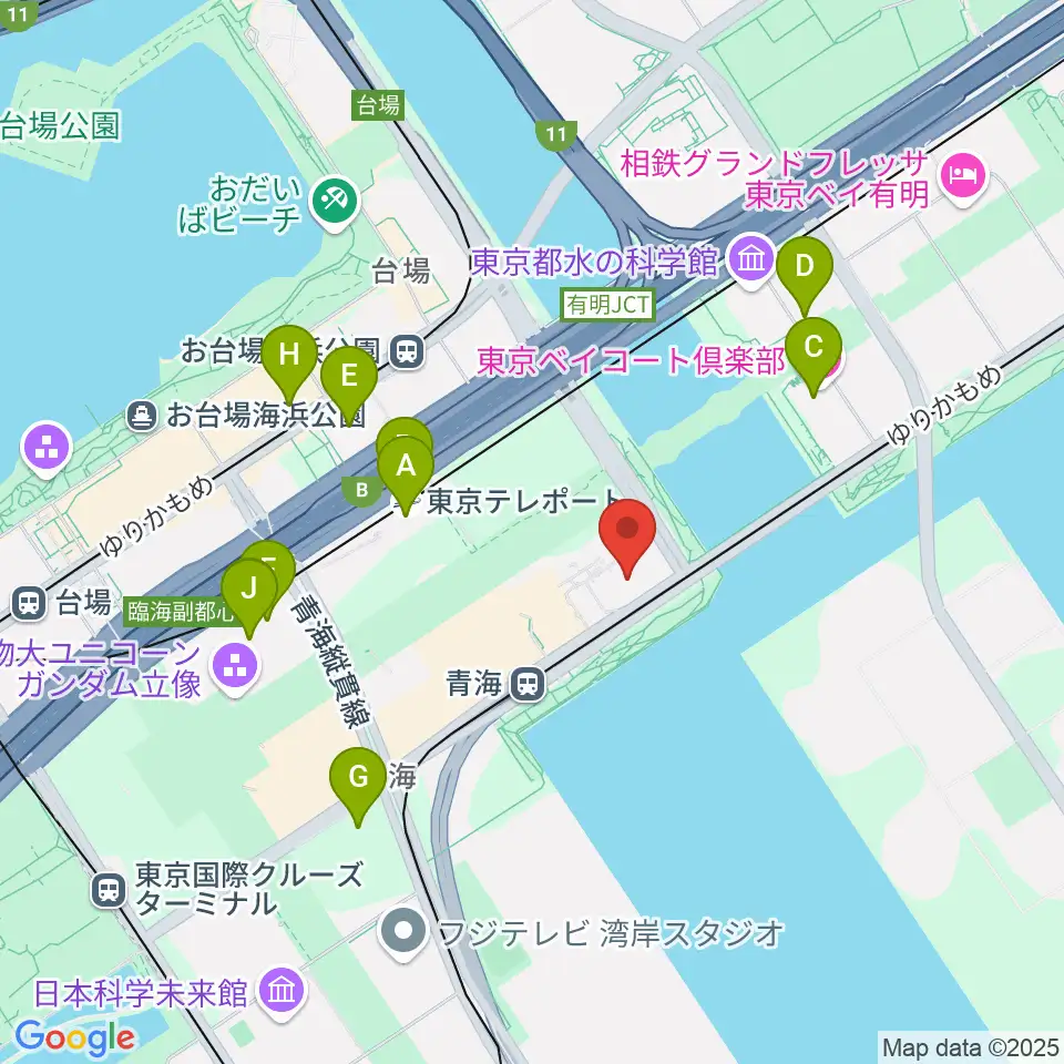 adidas SPORTS PARK周辺のカフェ一覧地図