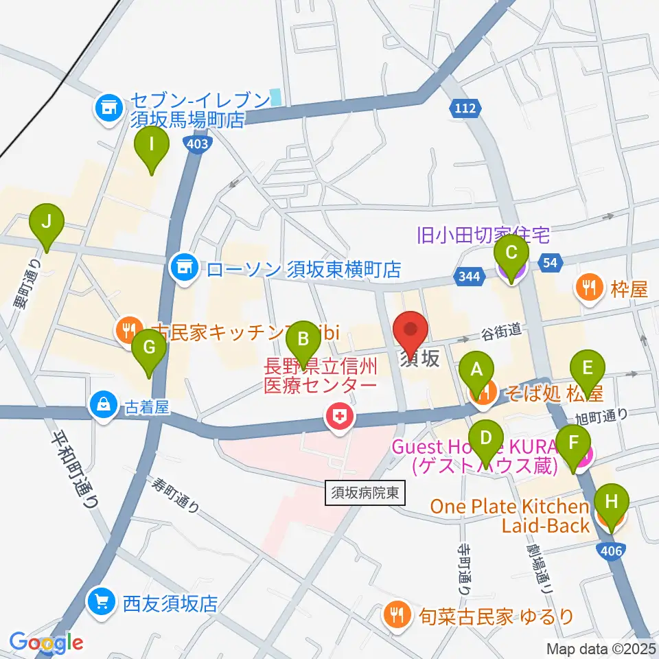 須坂市笠鉾会館ドリームホール周辺のカフェ一覧地図