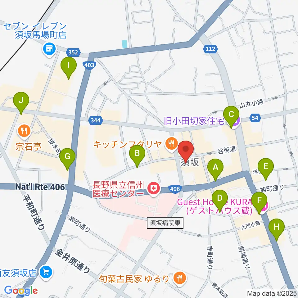 須坂市笠鉾会館ドリームホール周辺のカフェ一覧地図