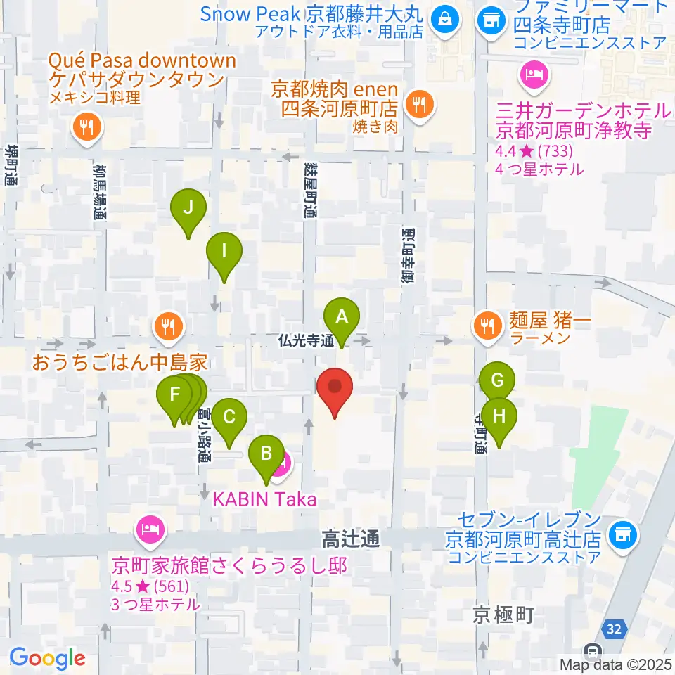 京都市学校歴史博物館周辺のカフェ一覧地図