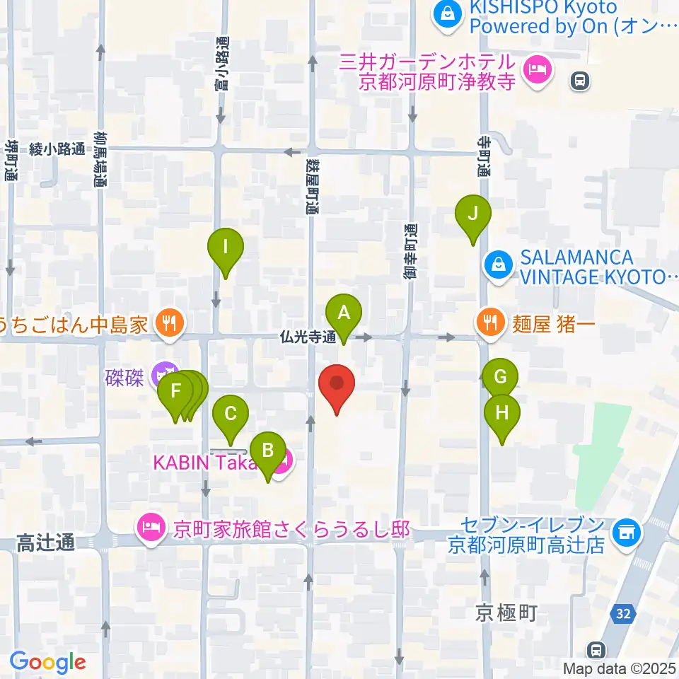 京都市学校歴史博物館周辺のカフェ一覧地図