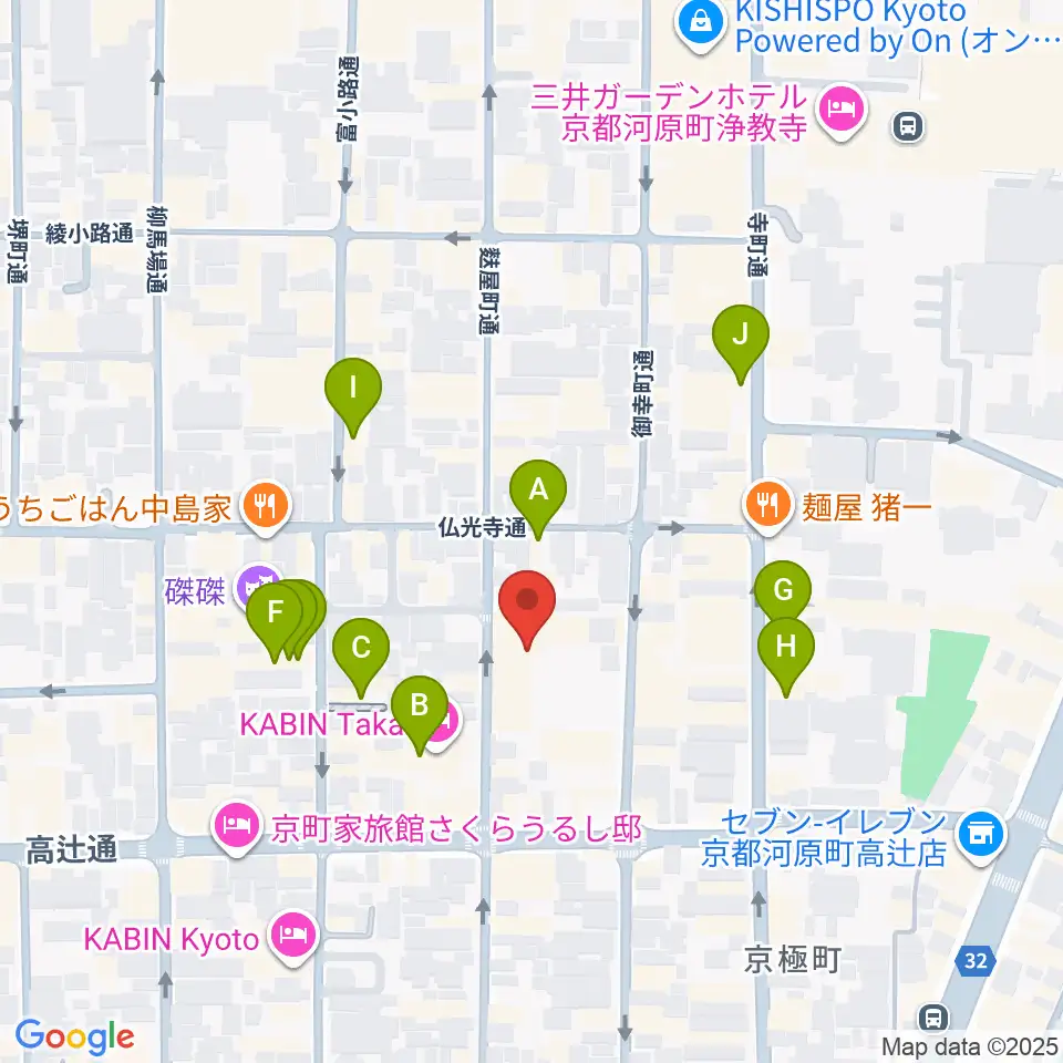 京都市学校歴史博物館周辺のカフェ一覧地図