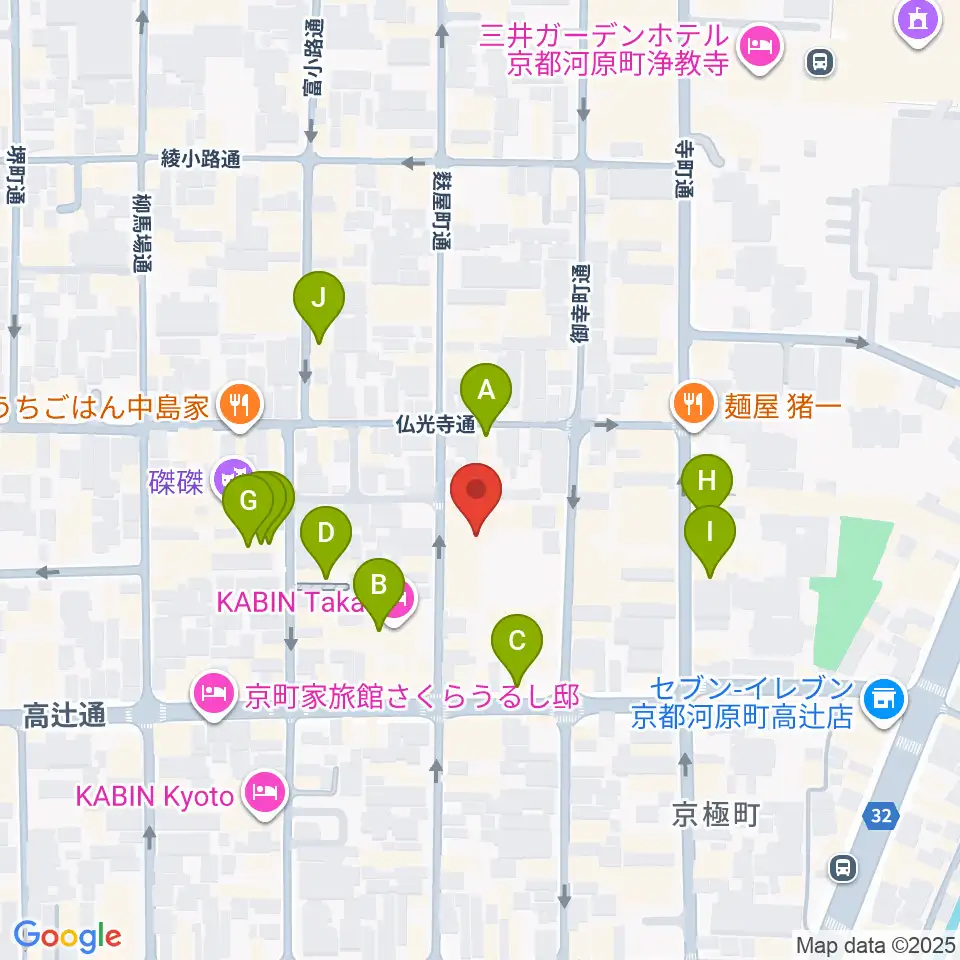 京都市学校歴史博物館周辺のカフェ一覧地図