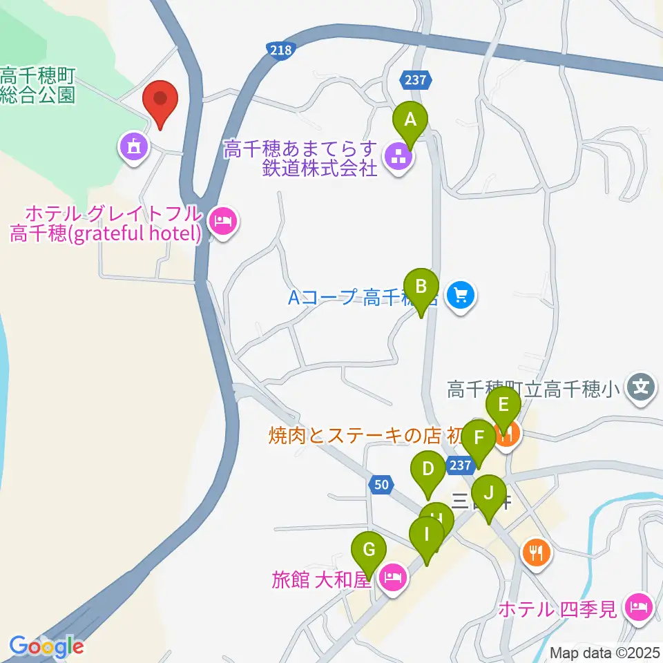 高千穂町歴史民俗資料館周辺のカフェ一覧地図