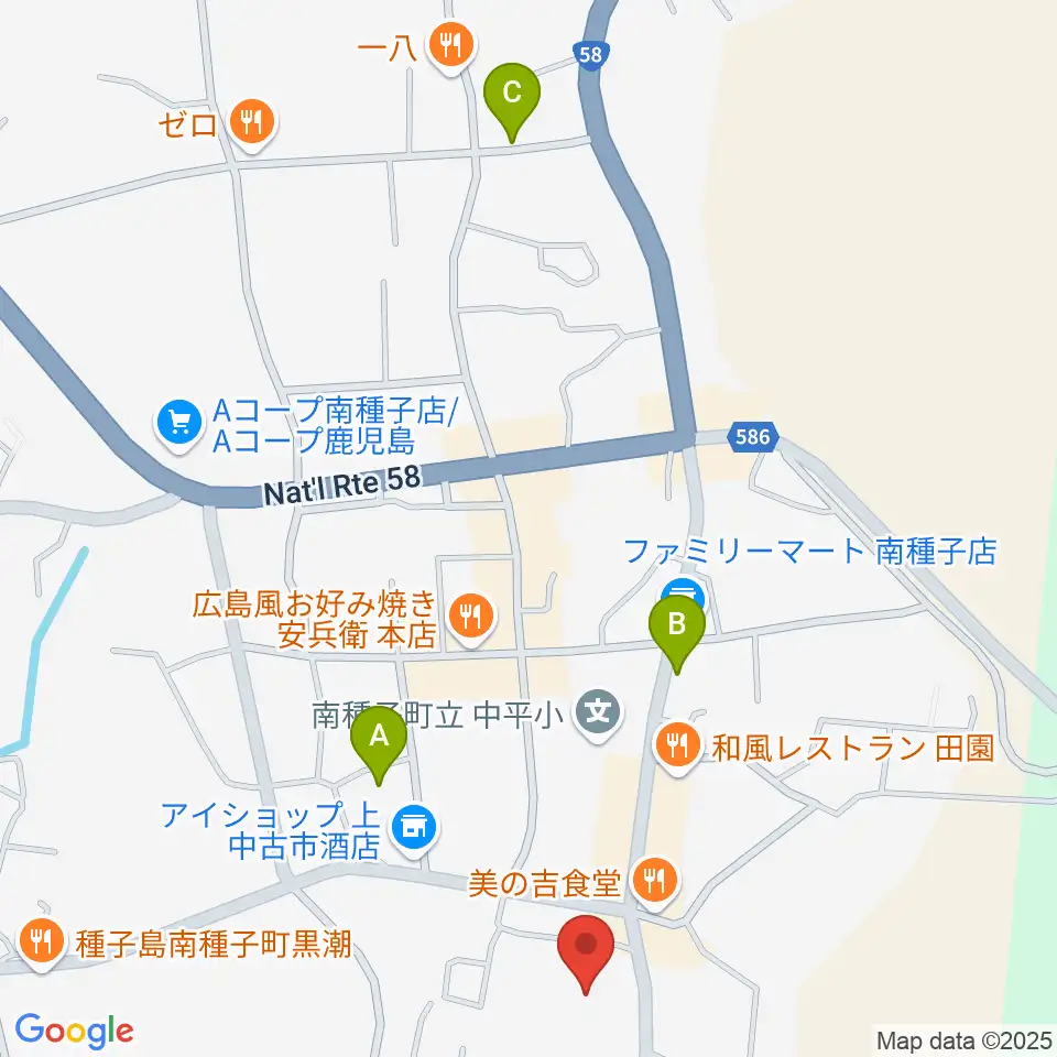 南種子町郷土館周辺のカフェ一覧地図