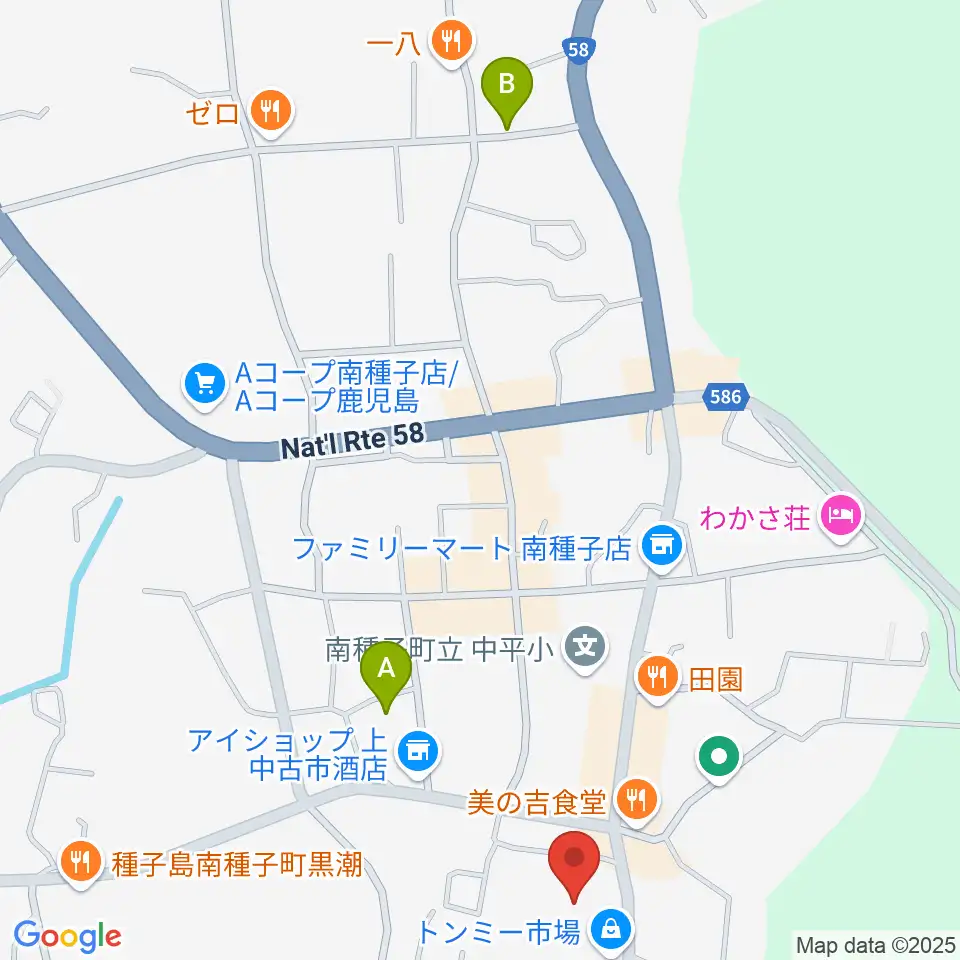 南種子町郷土館周辺のカフェ一覧地図