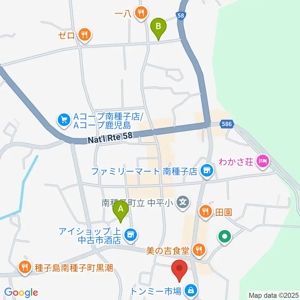 南種子町郷土館周辺のカフェ一覧地図