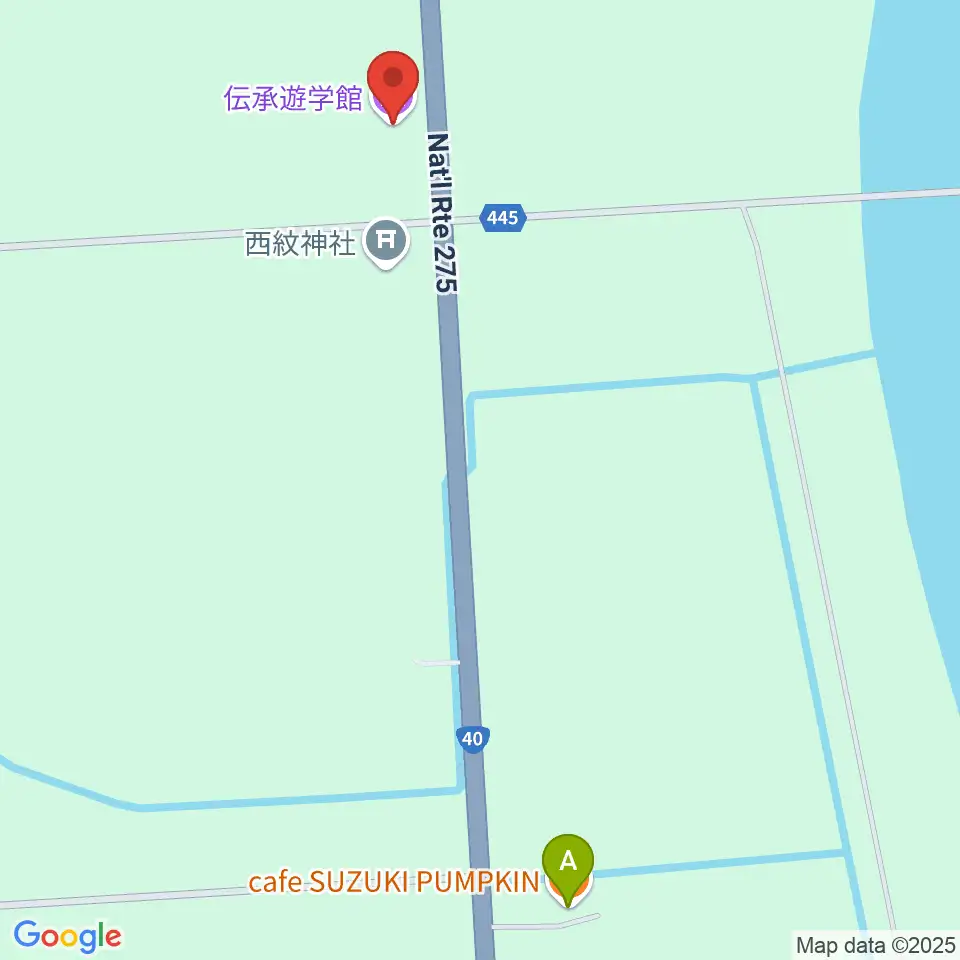伝承遊学館周辺のカフェ一覧地図