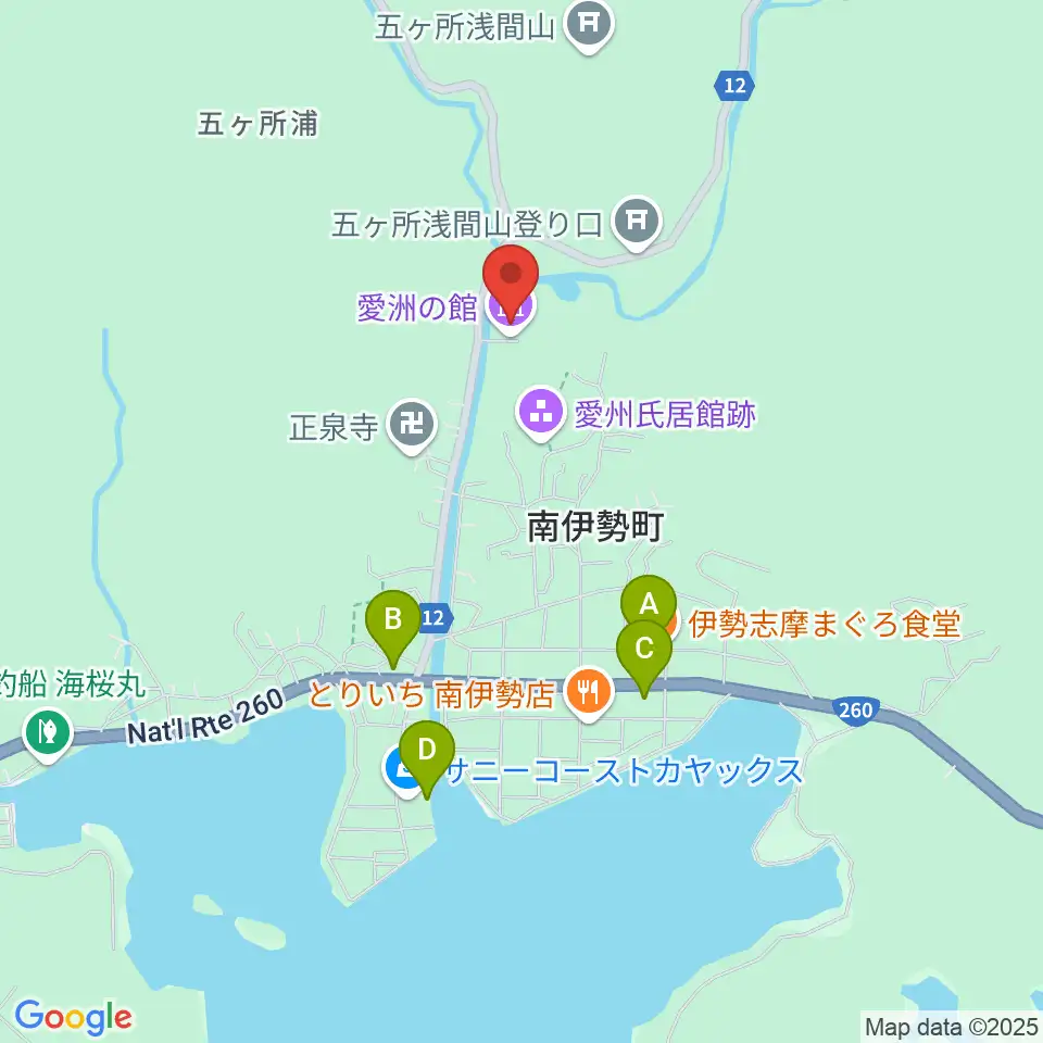 愛洲の館周辺のカフェ一覧地図