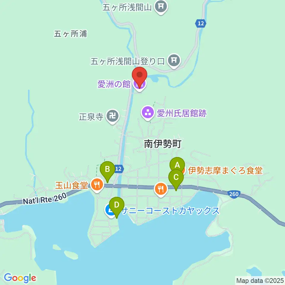 愛洲の館周辺のカフェ一覧地図