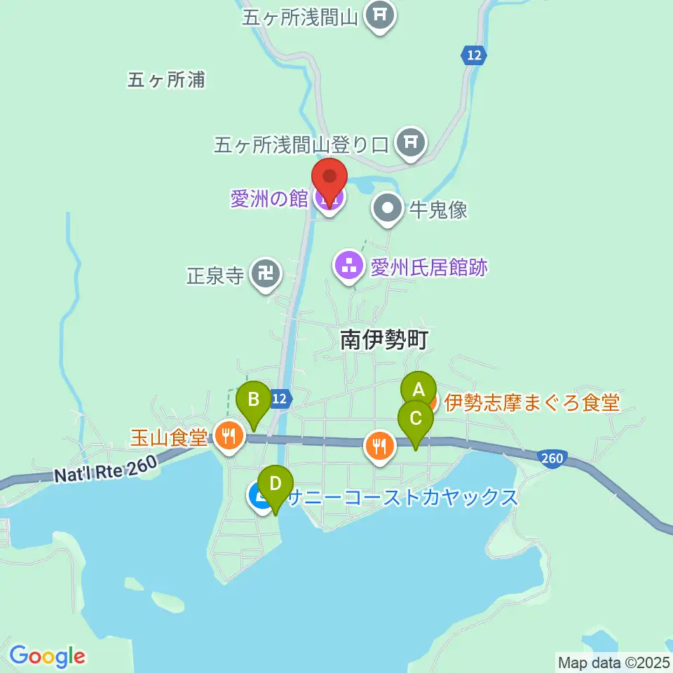 愛洲の館周辺のカフェ一覧地図