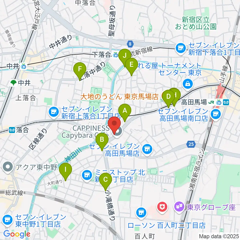 GOLDILOCKS PLAYROOM周辺のカフェ一覧地図