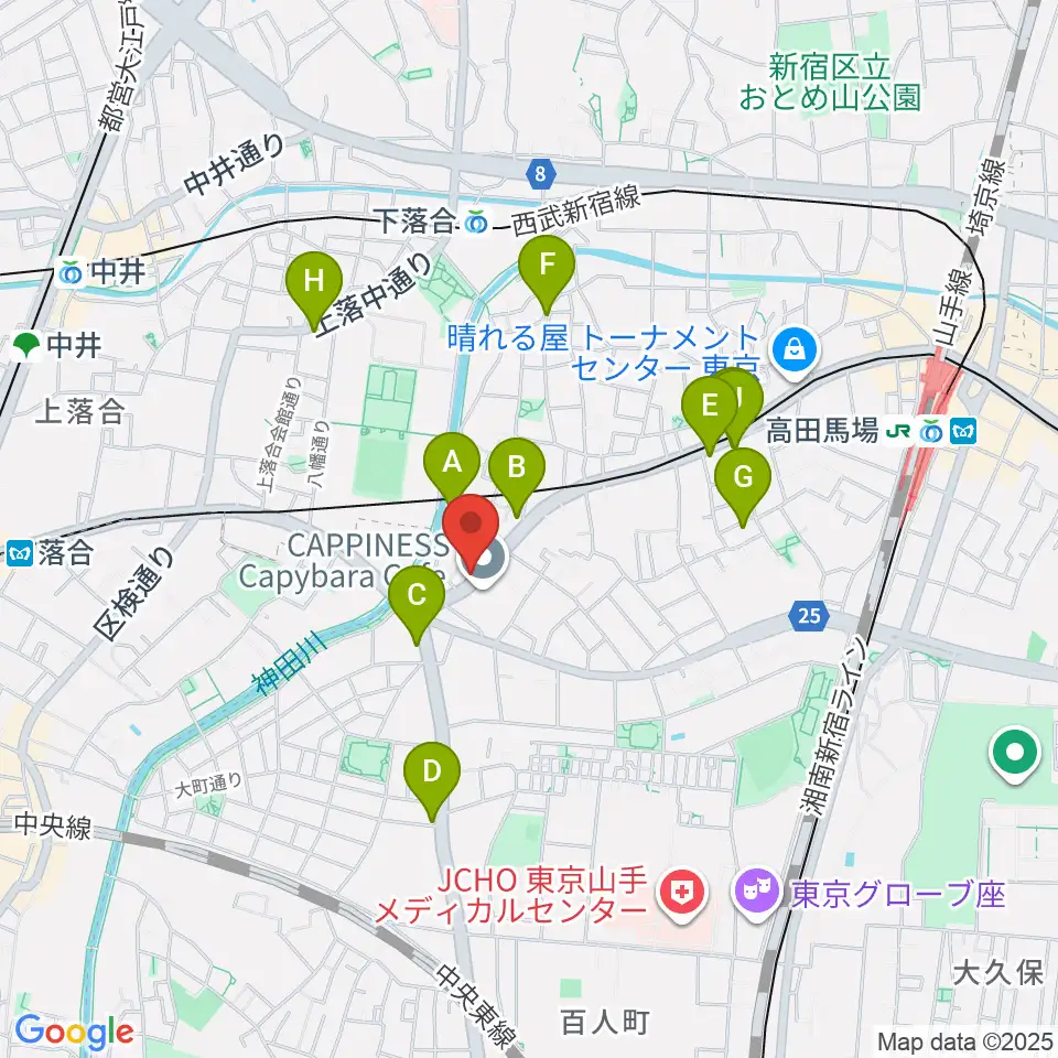 GOLDILOCKS PLAYROOM周辺のカフェ一覧地図