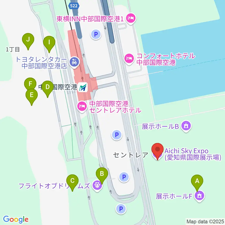 Aichi Sky Expo周辺のカフェ一覧地図