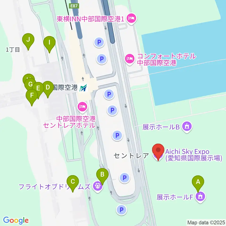 Aichi Sky Expo周辺のカフェ一覧地図