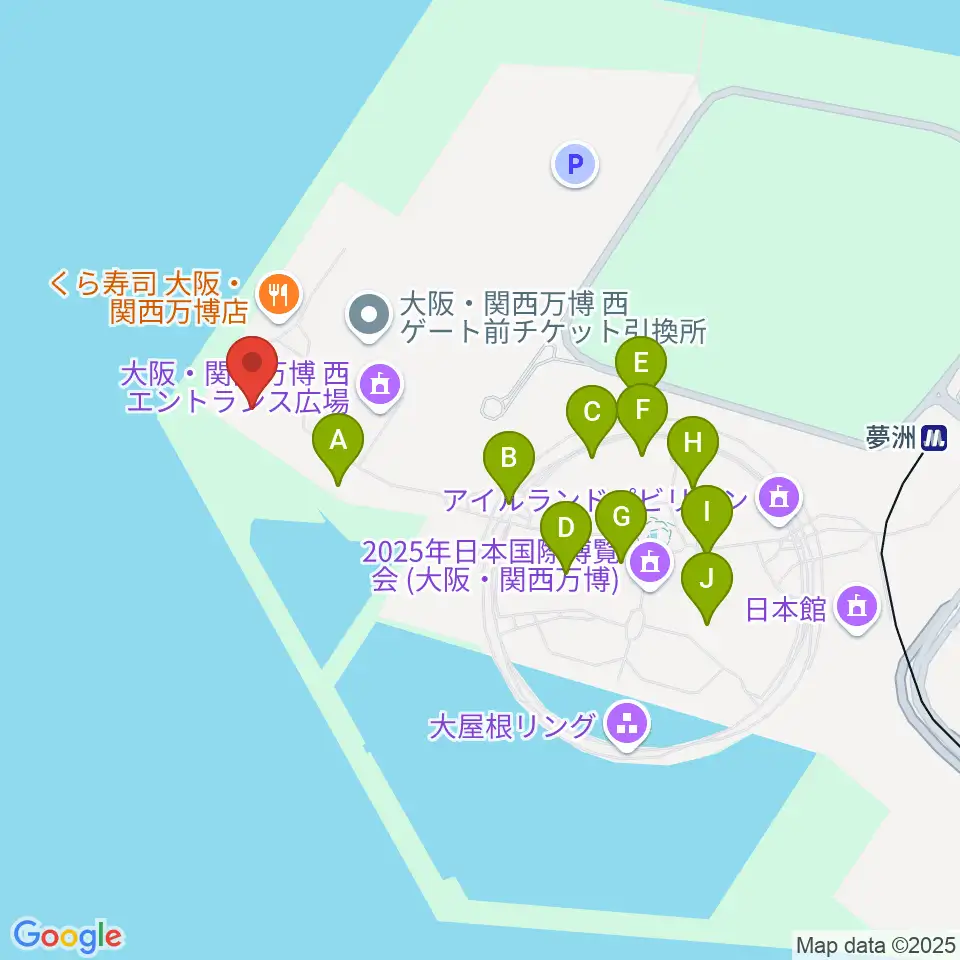 EXPOアリーナ Matsuri周辺のカフェ一覧地図
