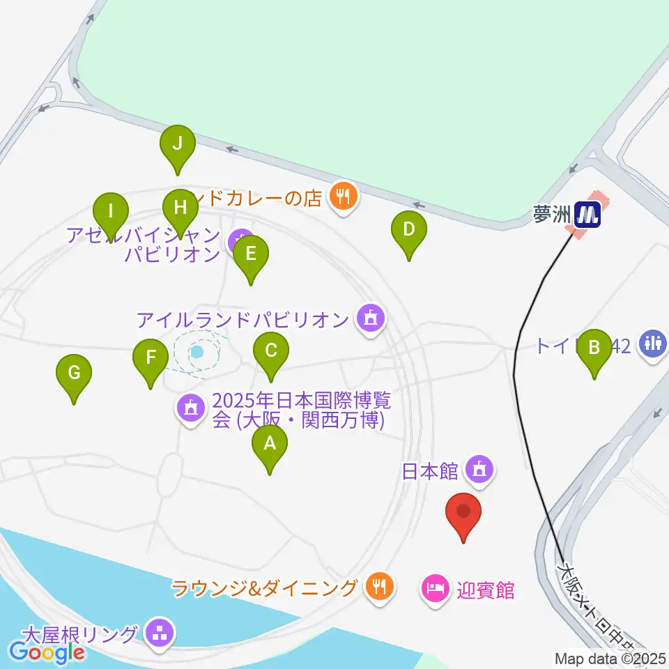 EXPOホール シャインハット周辺のカフェ一覧地図