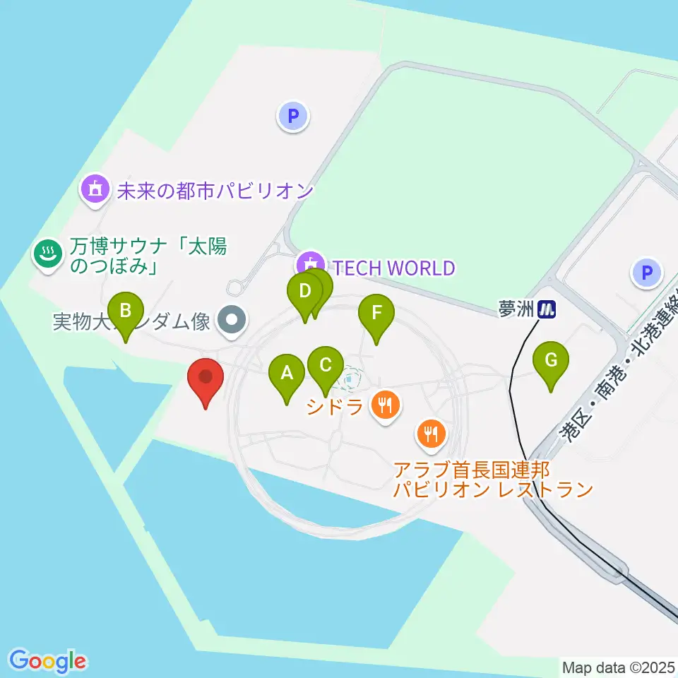 EXPOメッセ WASSE周辺のカフェ一覧地図