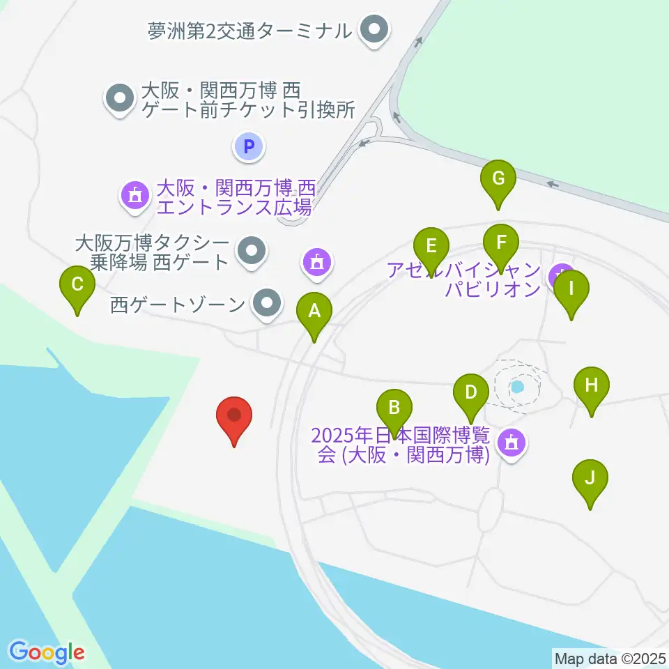 EXPOメッセ WASSE周辺のカフェ一覧地図