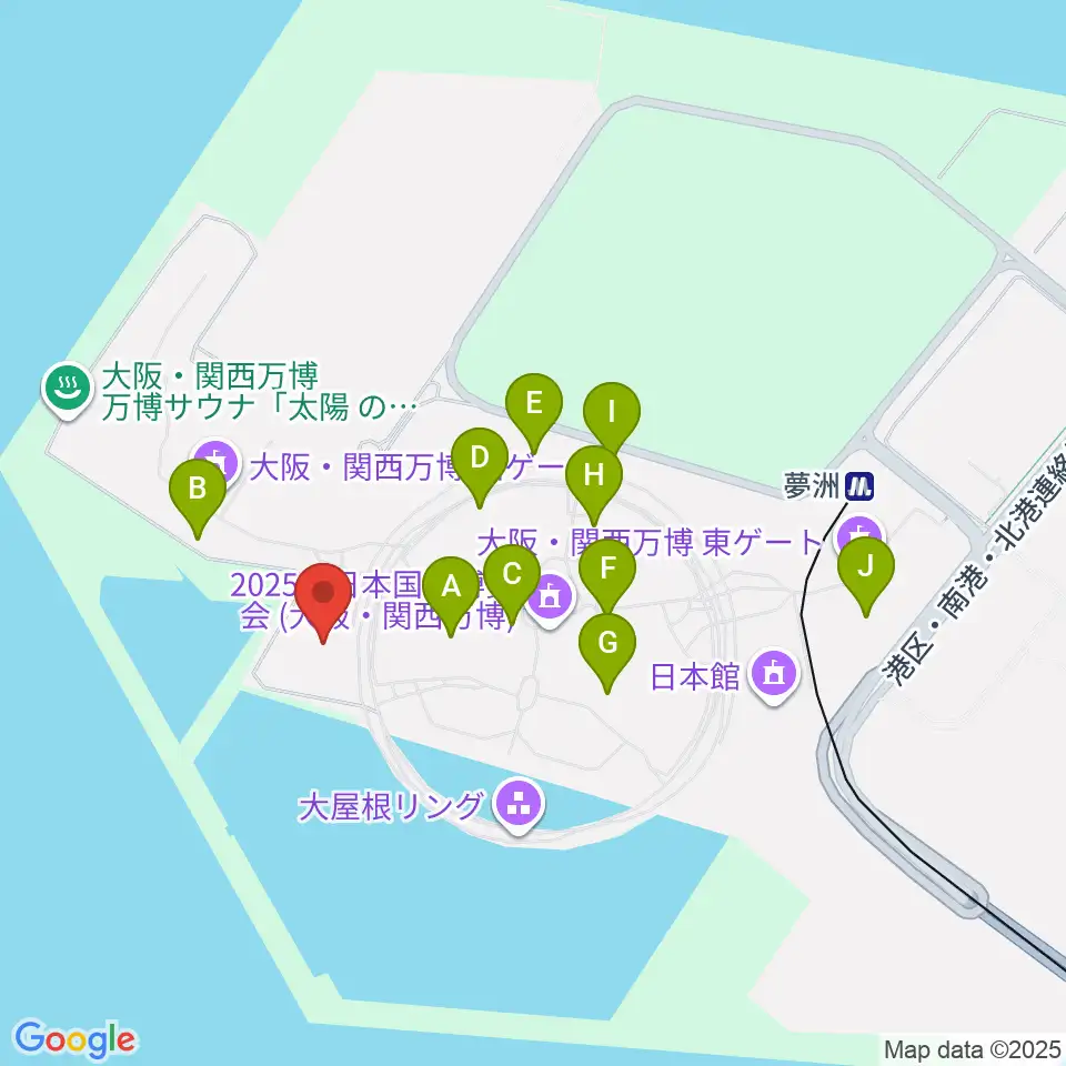 EXPOメッセ WASSE周辺のカフェ一覧地図