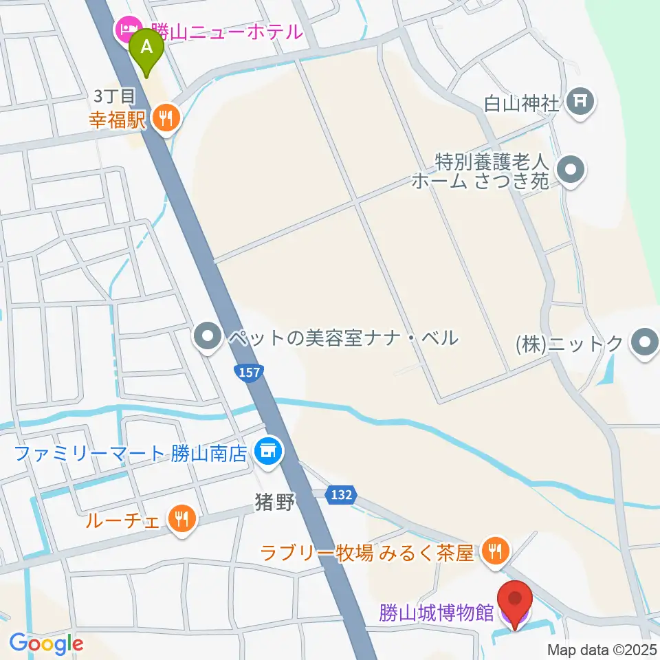 勝山城博物館周辺のカフェ一覧地図