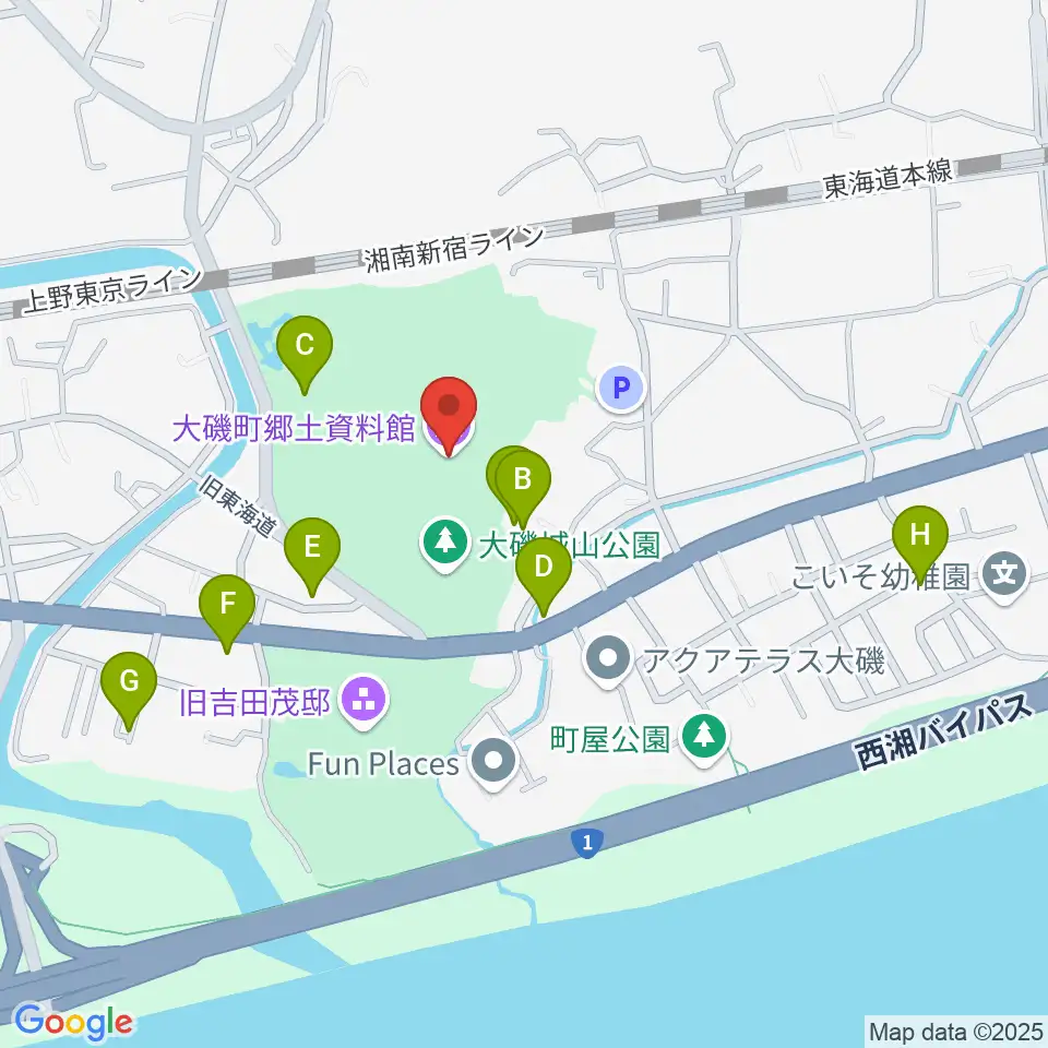 大磯町郷土資料館周辺のカフェ一覧地図