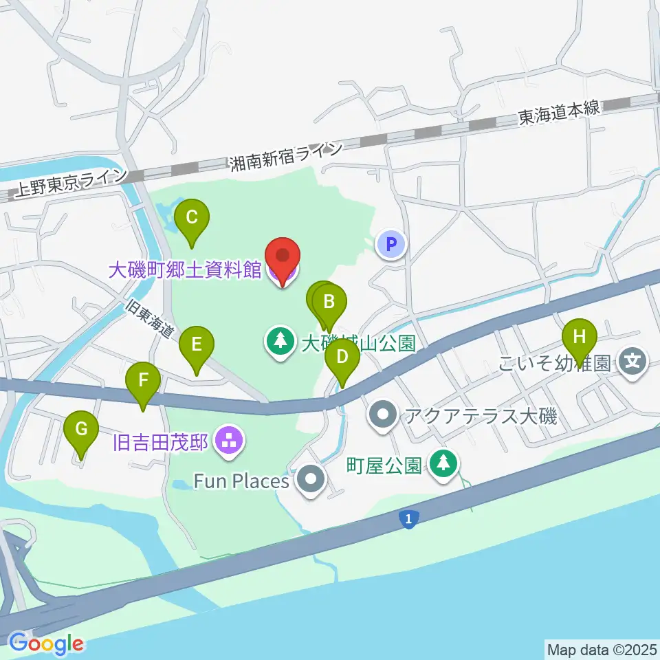 大磯町郷土資料館周辺のカフェ一覧地図
