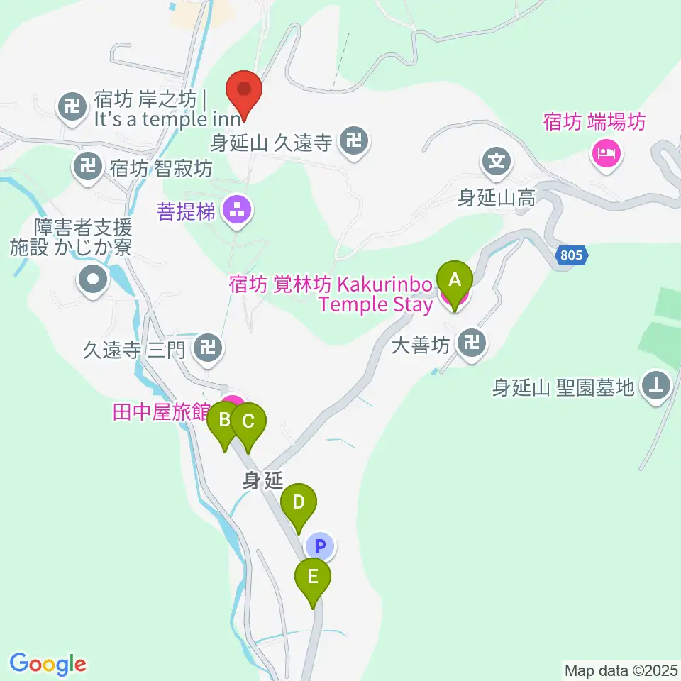 身延山宝物館周辺のカフェ一覧地図