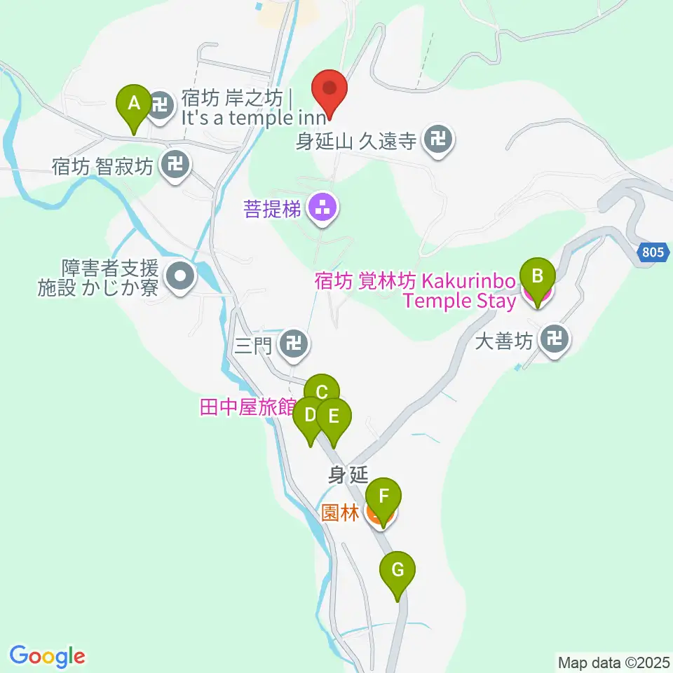 身延山宝物館周辺のカフェ一覧地図