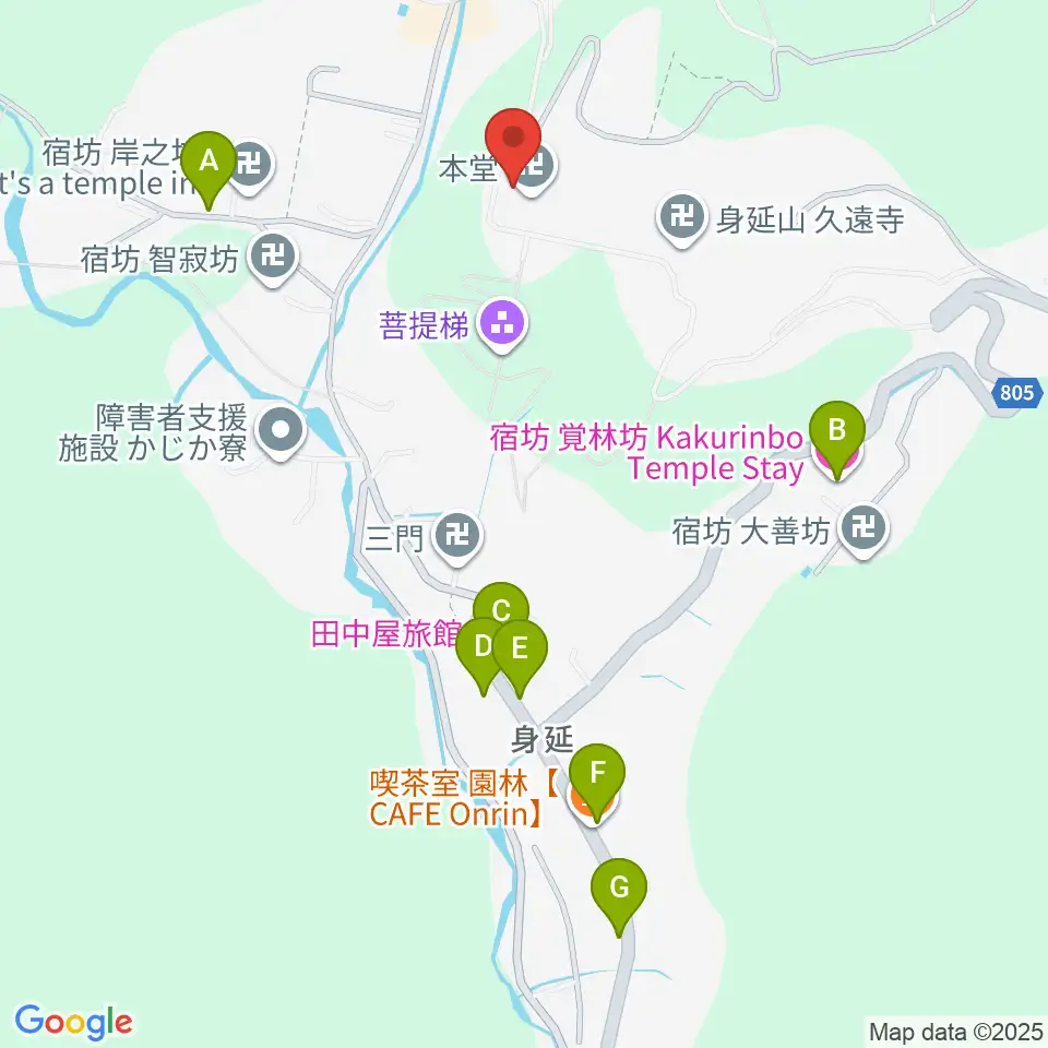 身延山宝物館周辺のカフェ一覧地図