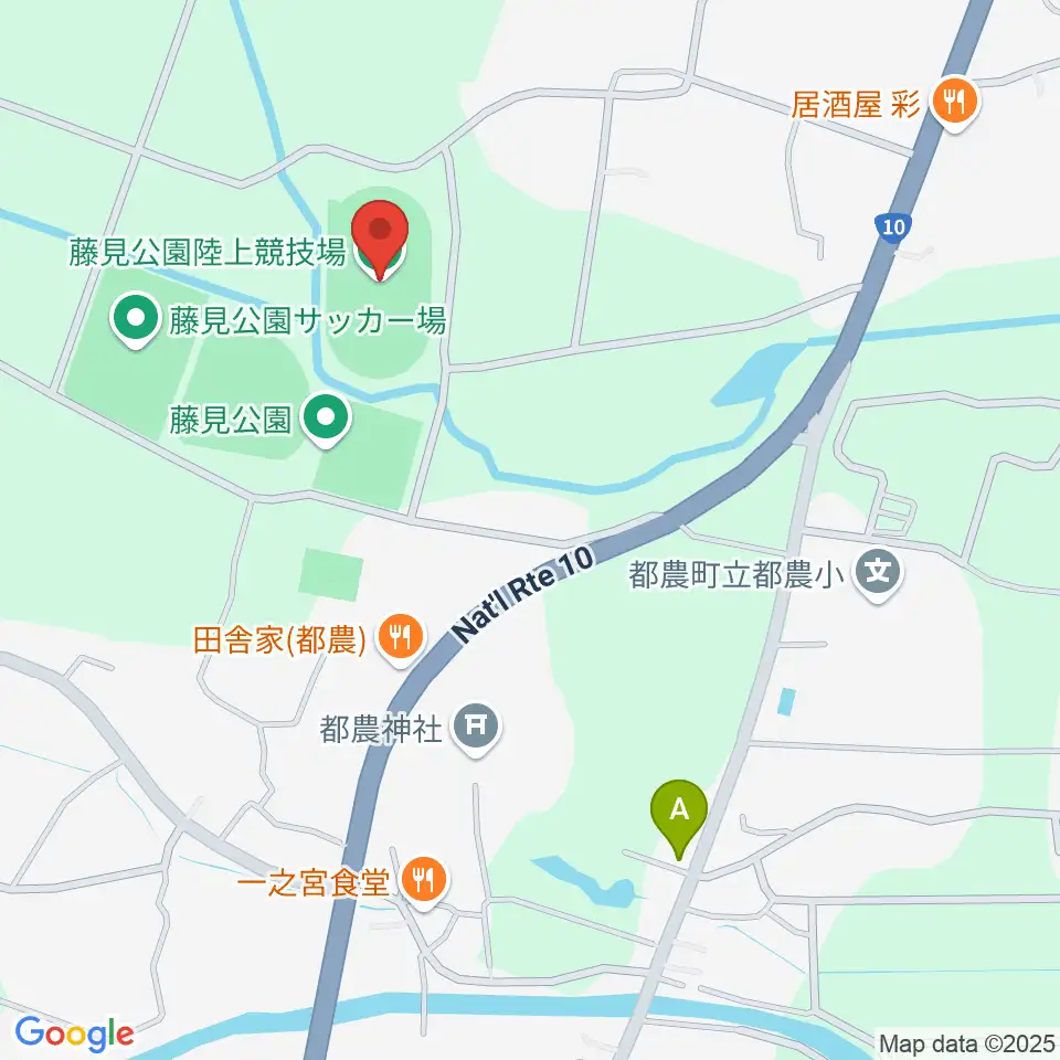 都農町藤見公園陸上競技場周辺のカフェ一覧地図