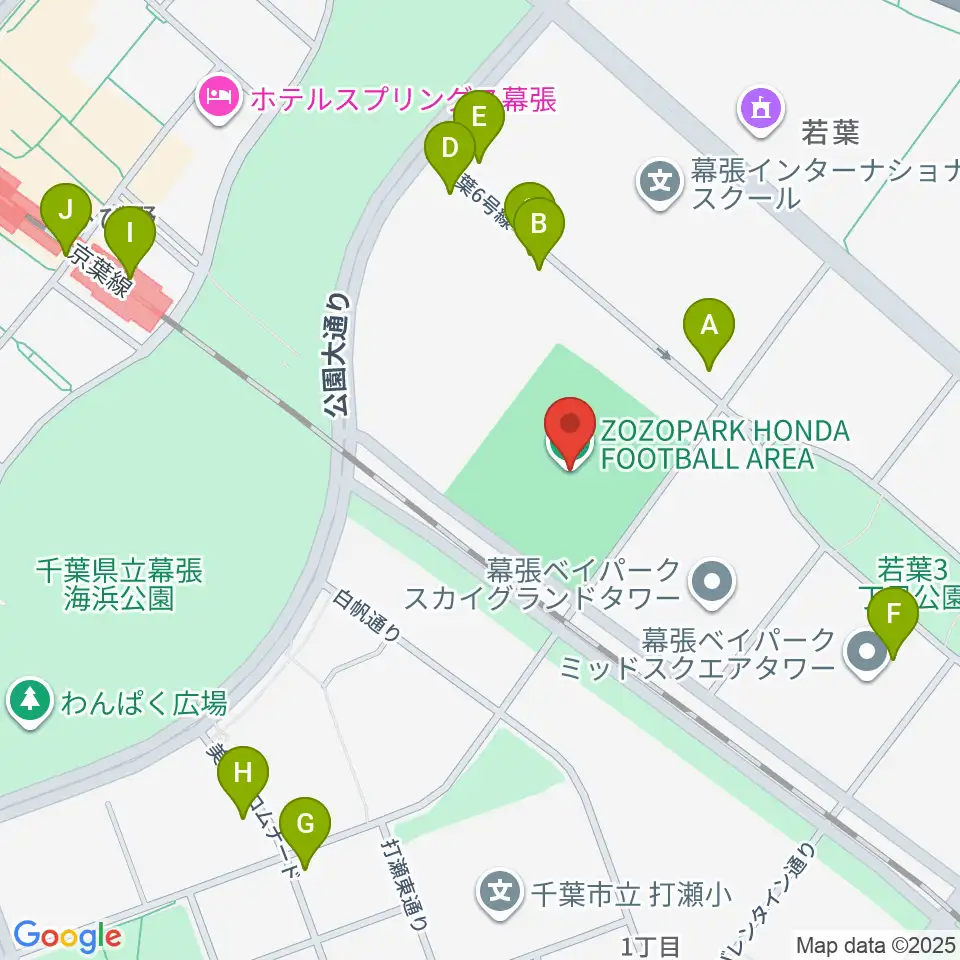 ZOZOPARK HONDA FOOTBALL AREA周辺のカフェ一覧地図
