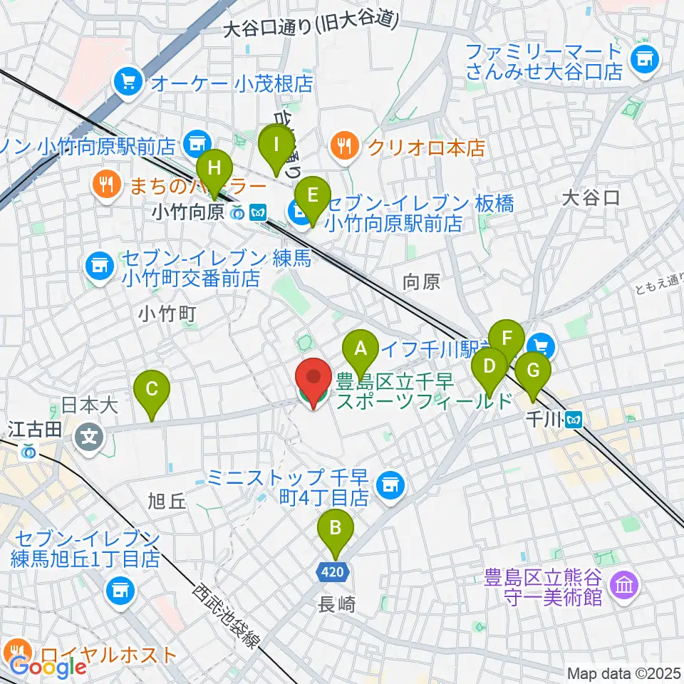 千早スポーツフィールド運動場周辺のカフェ一覧地図