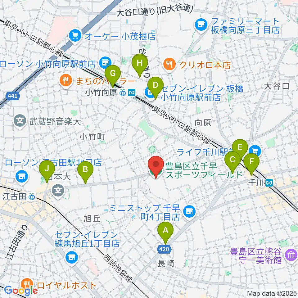 千早スポーツフィールド運動場周辺のカフェ一覧地図