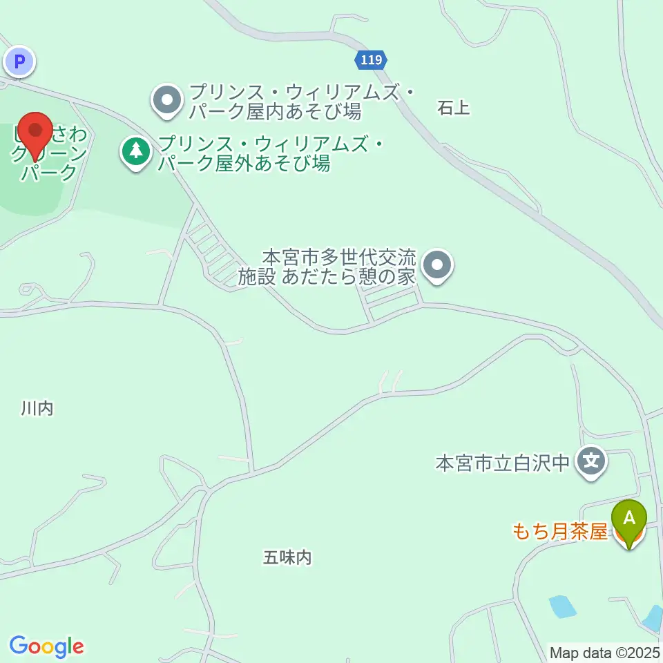 しらさわグリーンパーク周辺のカフェ一覧地図