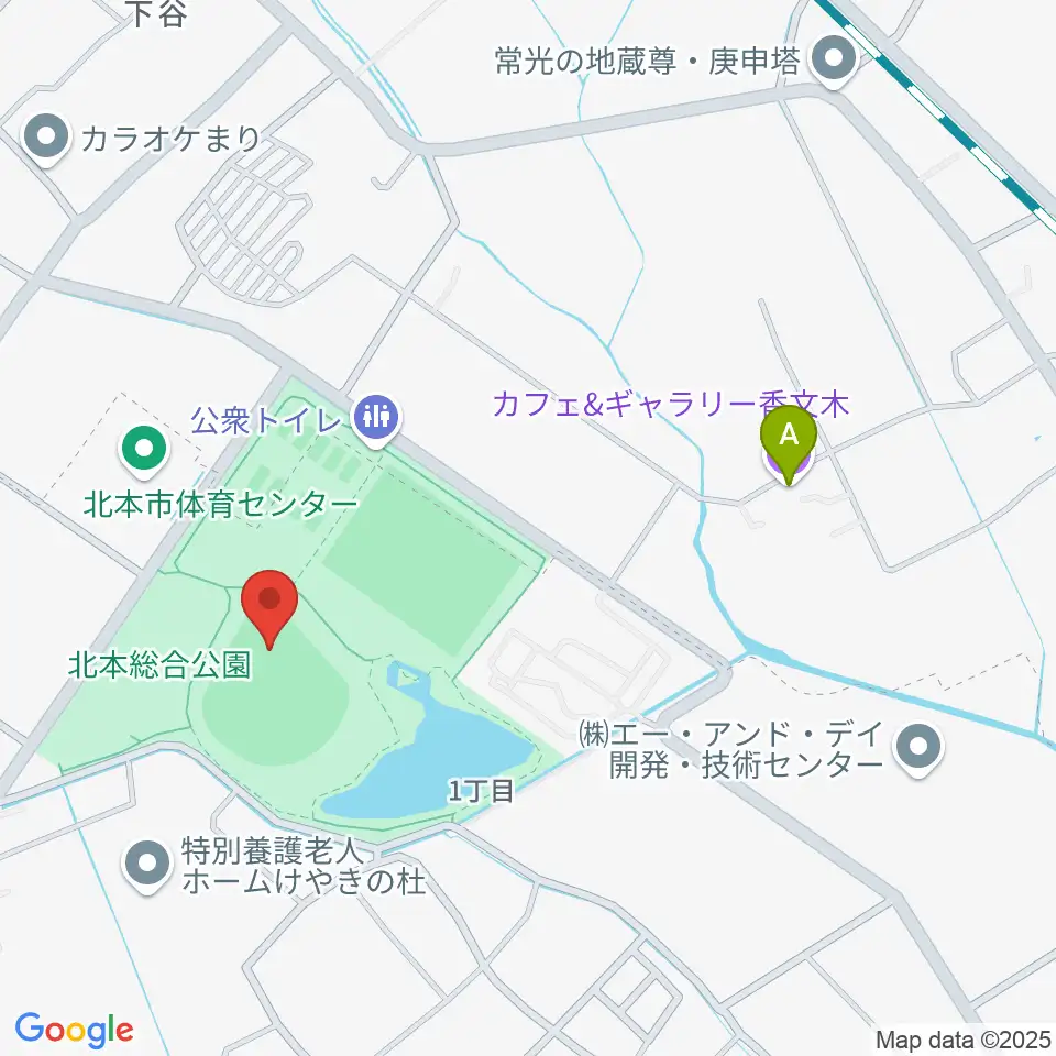 北本総合公園野球場周辺のカフェ一覧地図