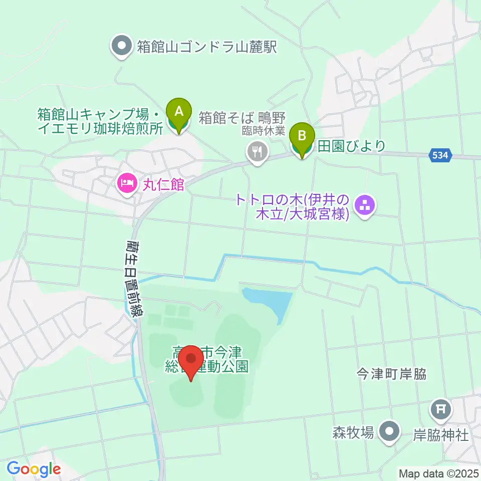 今津スタジアム周辺のカフェ一覧地図