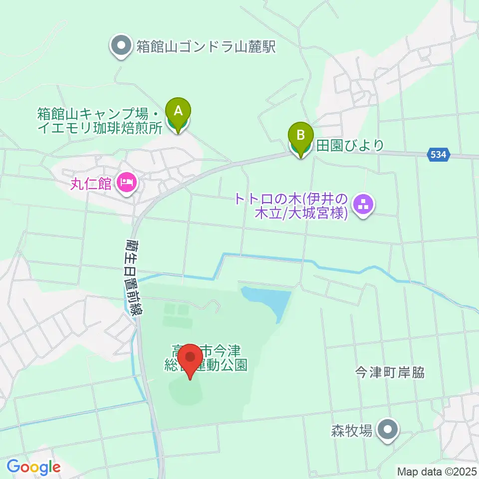 今津スタジアム周辺のカフェ一覧地図