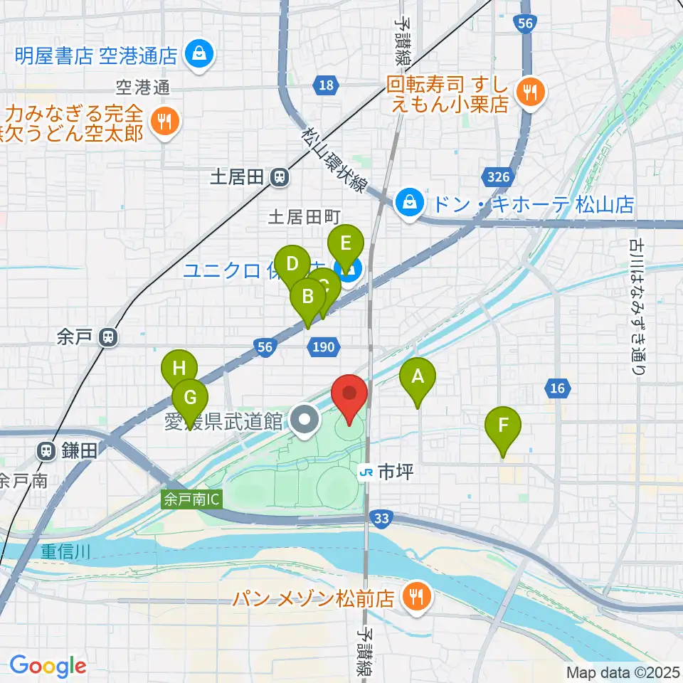 マドンナスタジアム周辺のカフェ一覧地図