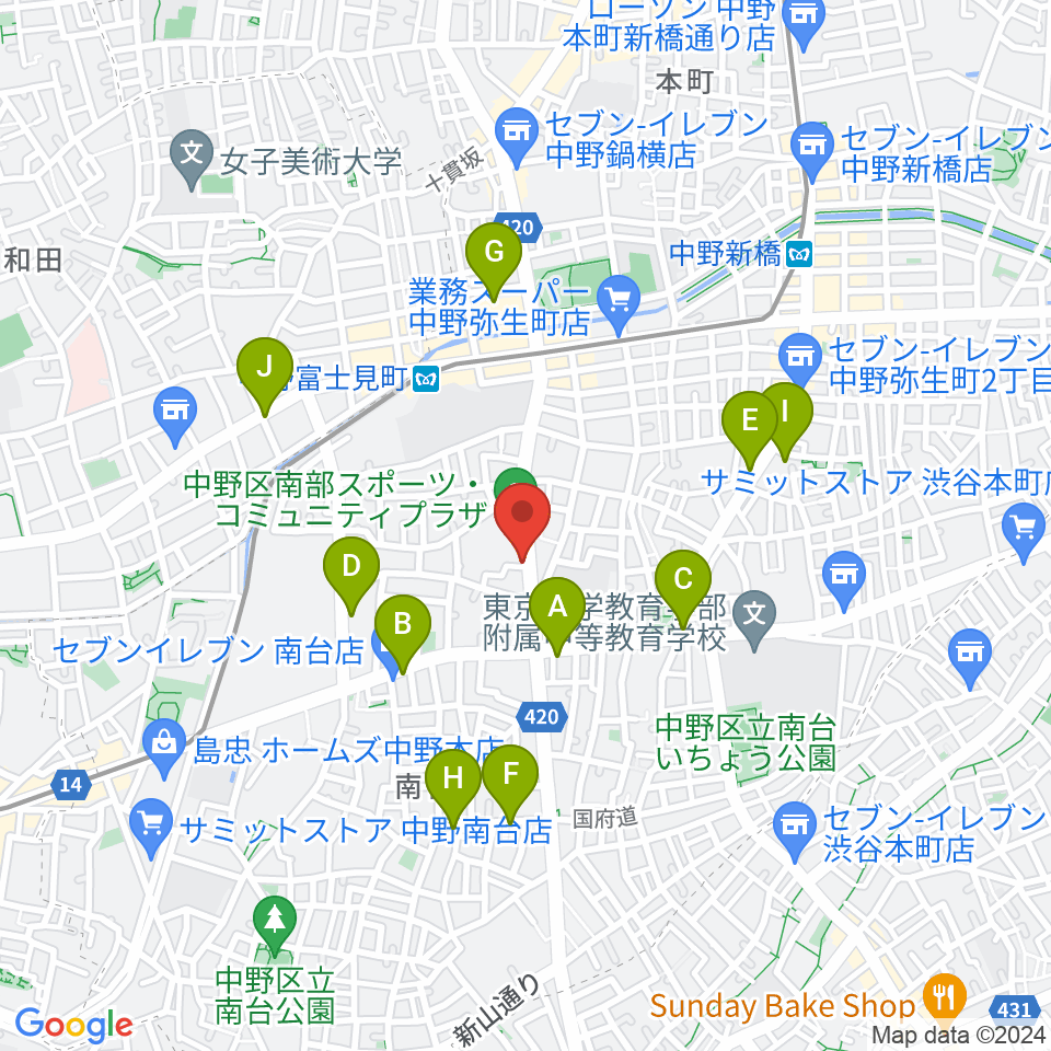 Studio Move 705周辺のカフェ一覧地図