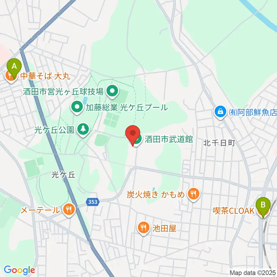 電機鉄工武道館周辺のカフェ一覧地図