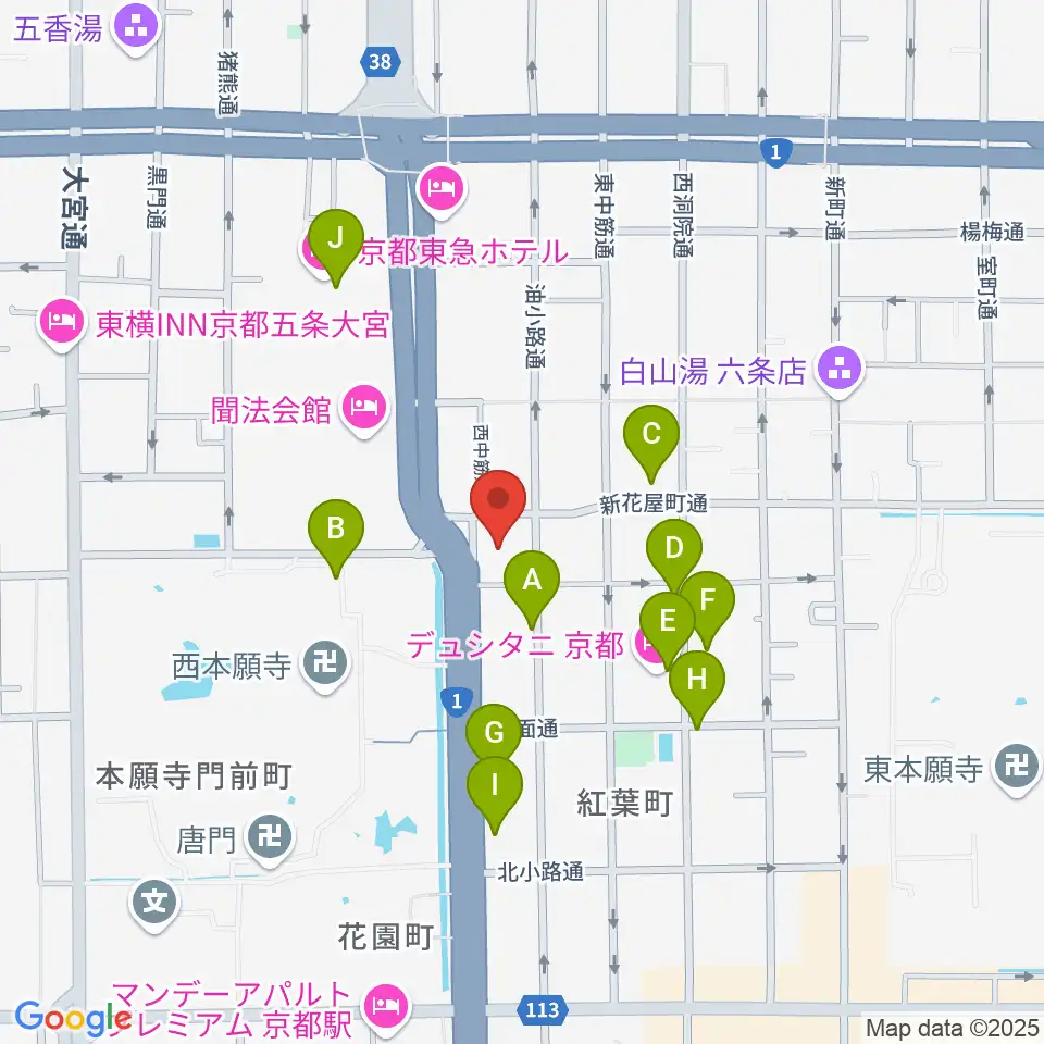 風俗博物館周辺のカフェ一覧地図