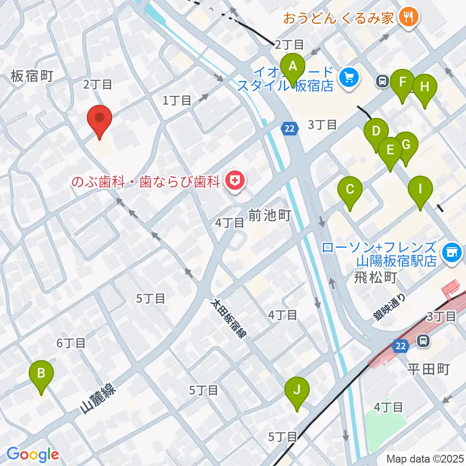 百耕資料館周辺のカフェ一覧地図