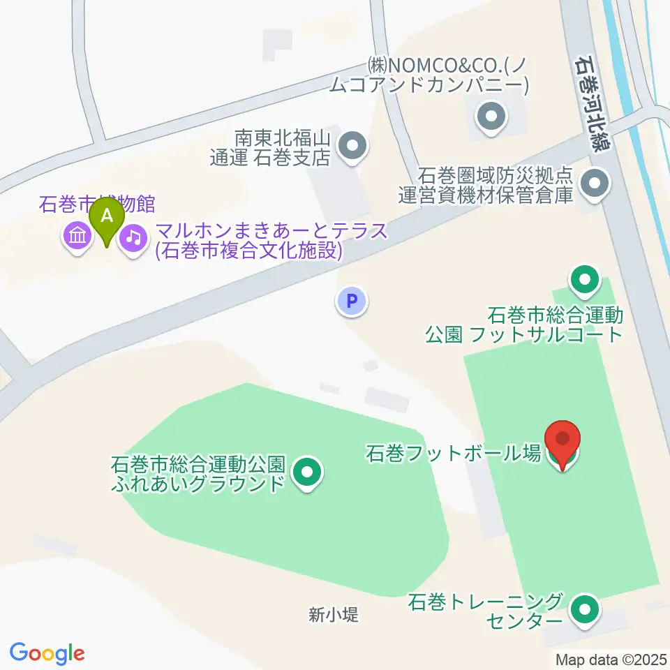 石巻フットボール場周辺のカフェ一覧地図