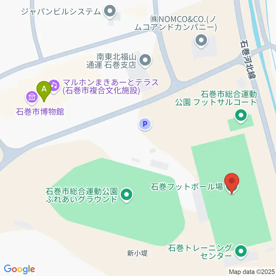 石巻フットボール場周辺のカフェ一覧地図