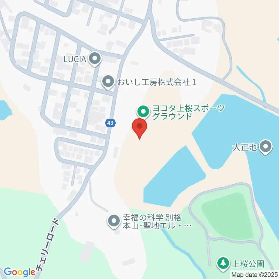 ヨコタ上桜スポーツグラウンド周辺のカフェ一覧地図