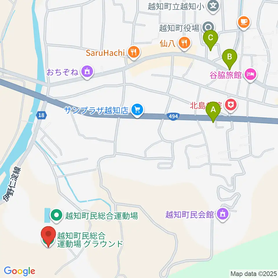 越知町民総合運動場周辺のカフェ一覧地図
