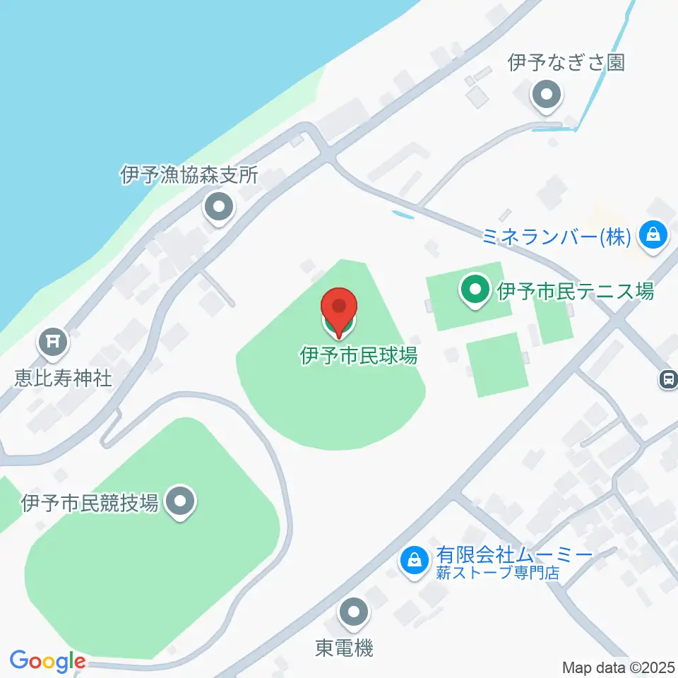 伊予市民球場周辺のカフェ一覧地図